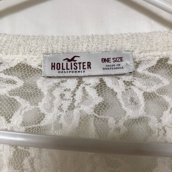 Hollister cream colour lace cardigan style over - Picture 2 of 4